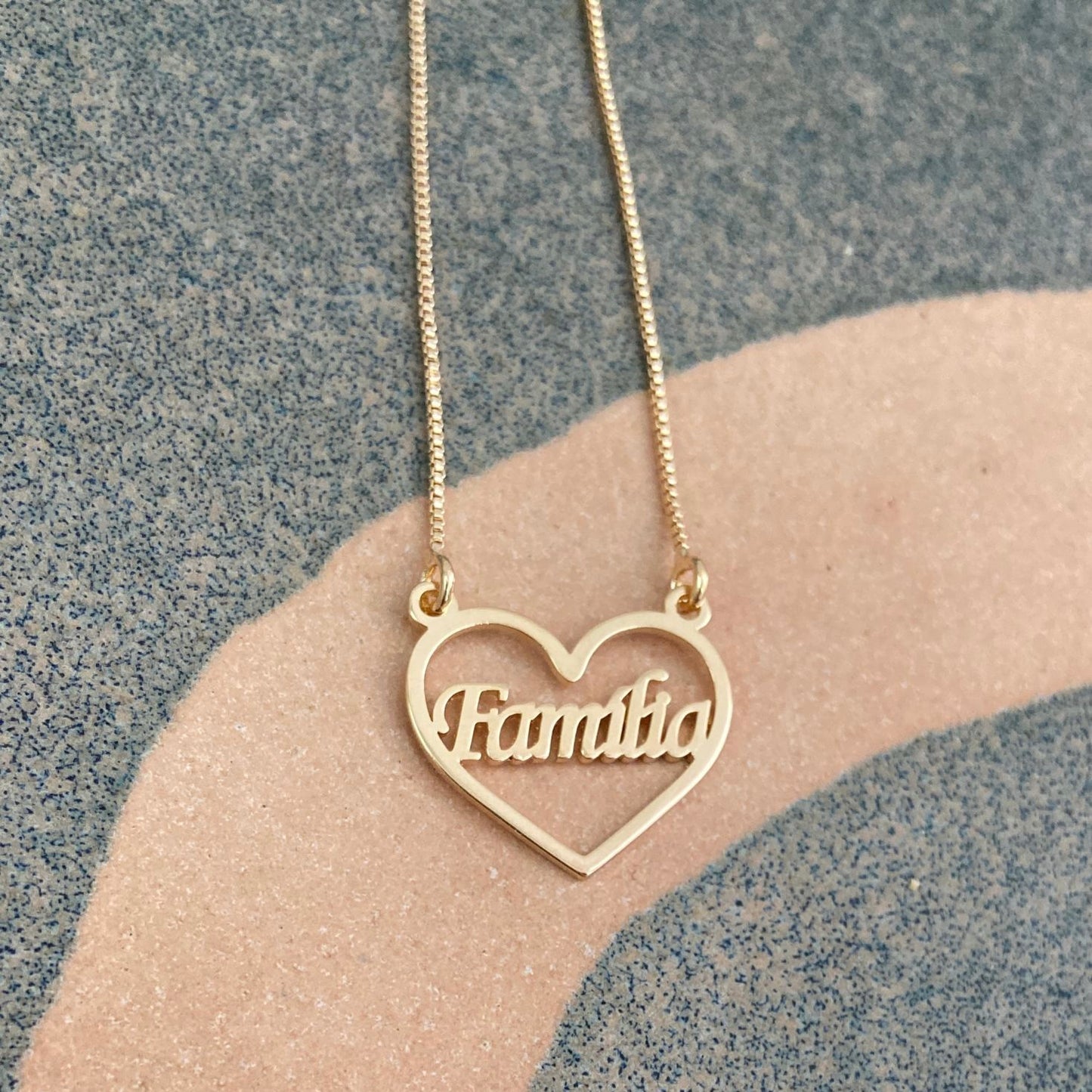 Colar Coração Familia