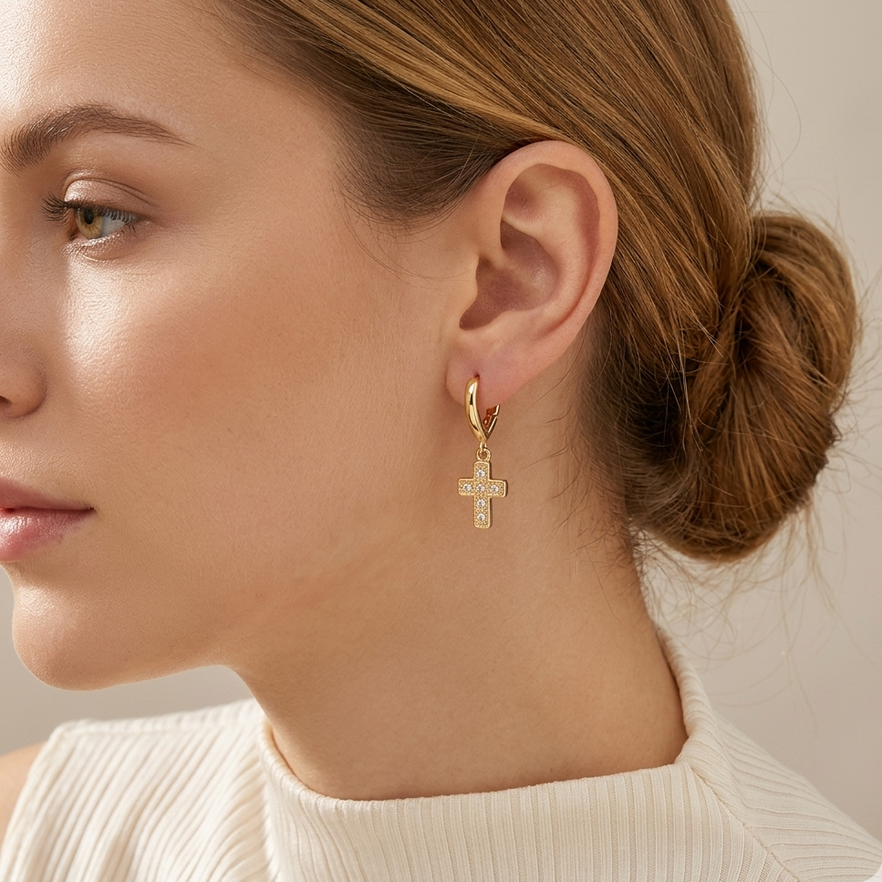 Brinco Argola Cruz