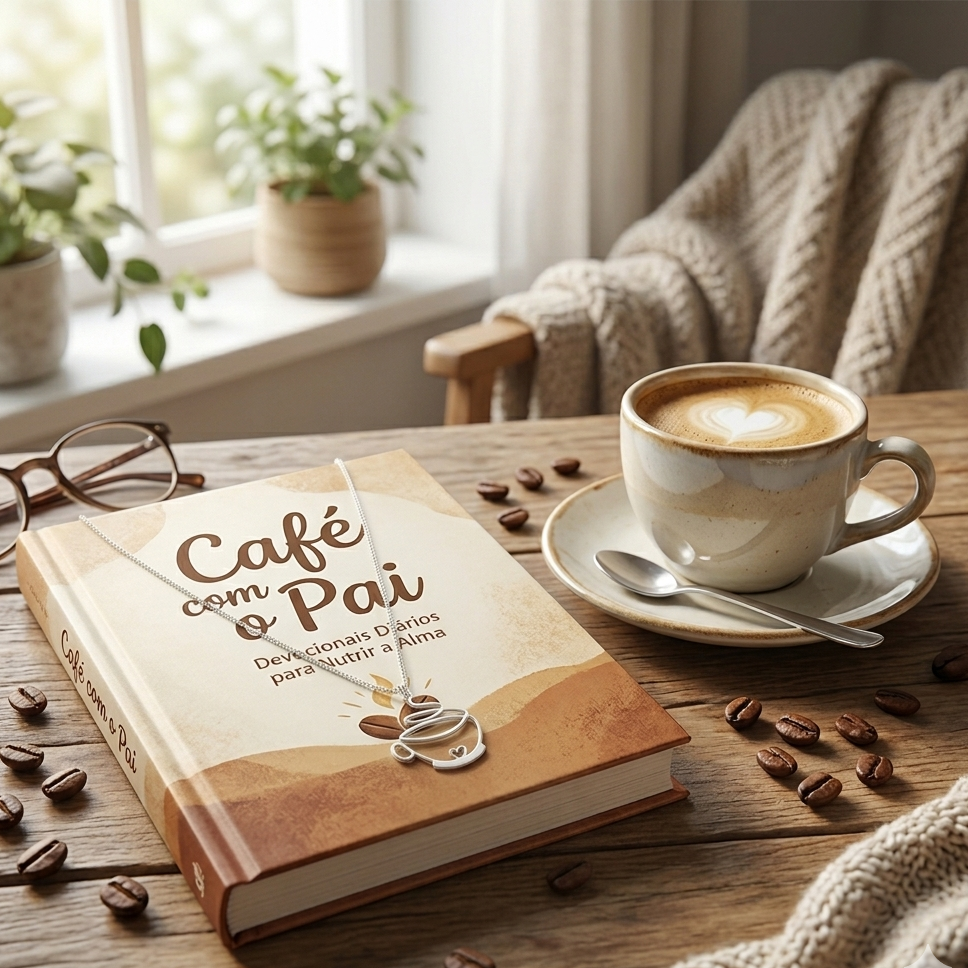 Colar Xícara  Café com o Pai Prata 925